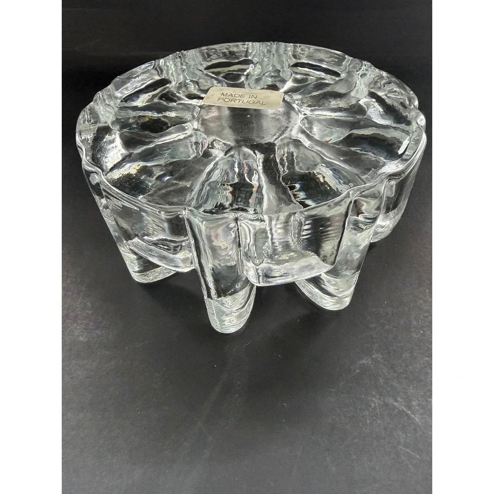 Vintage Clear Glass Trivet |  Candle Holder | Pot Warmer|   Portugal